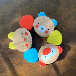 Wooden Animal Face Stacking Toys